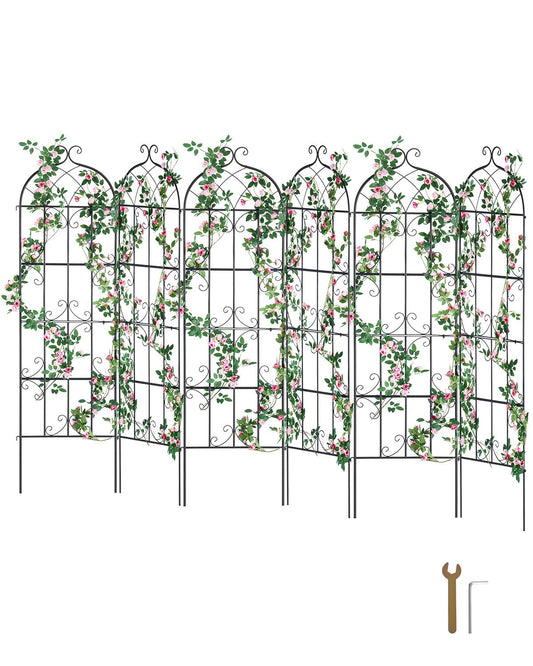 VEVOR 4 Packs Metal Garden Trellis for Climbing Plant Support 71x20 in Rustproof