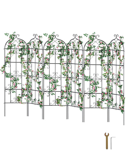 4-Pack Rustproof Metal Trellis for Climbing Plants, 1.8 x 0.5 m, Easy Setup