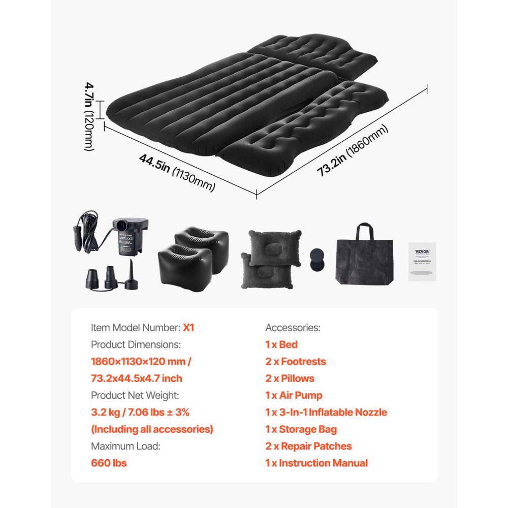 Car Air Mattress Inflatable Car Camping Travel Sleeping Bed SUV MPV Sedan