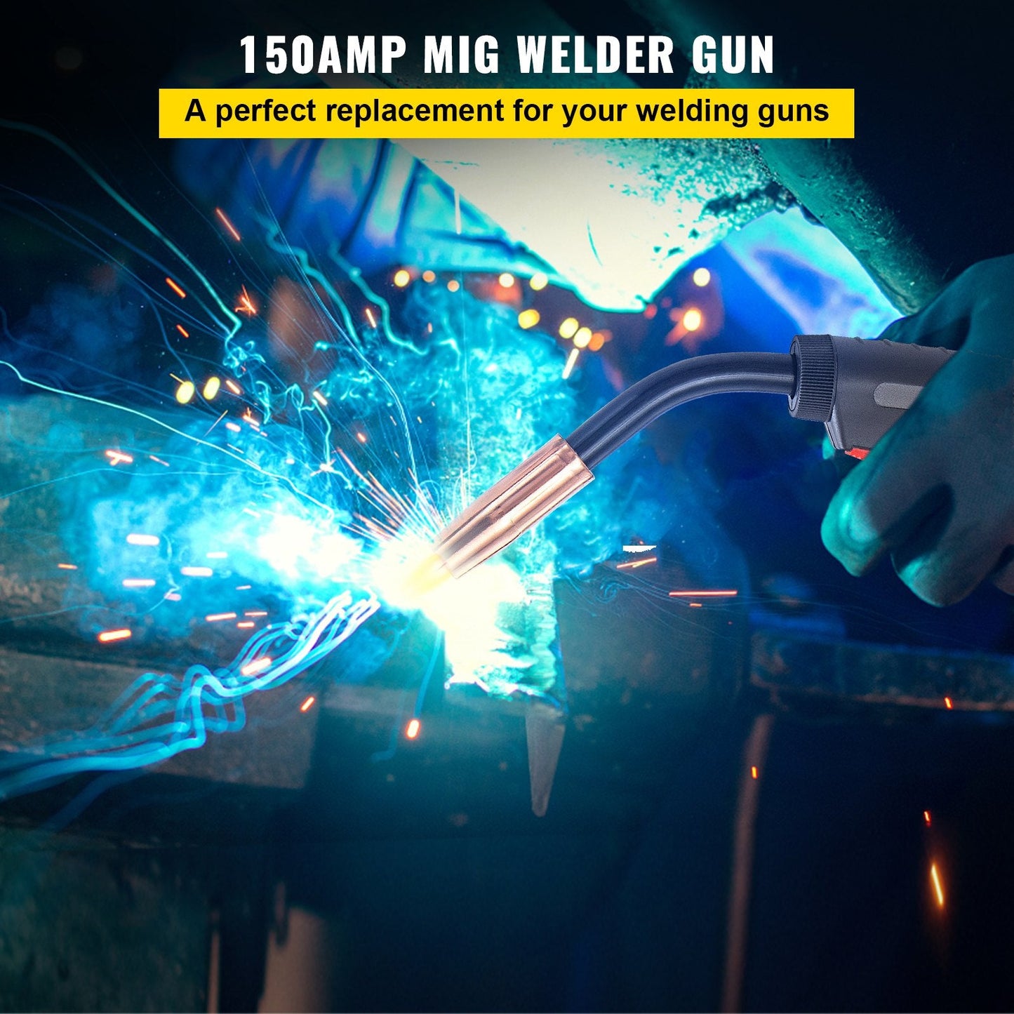 150A MIG Welding Gun Torch Replacement for Miller M-150, 4.6m Cable