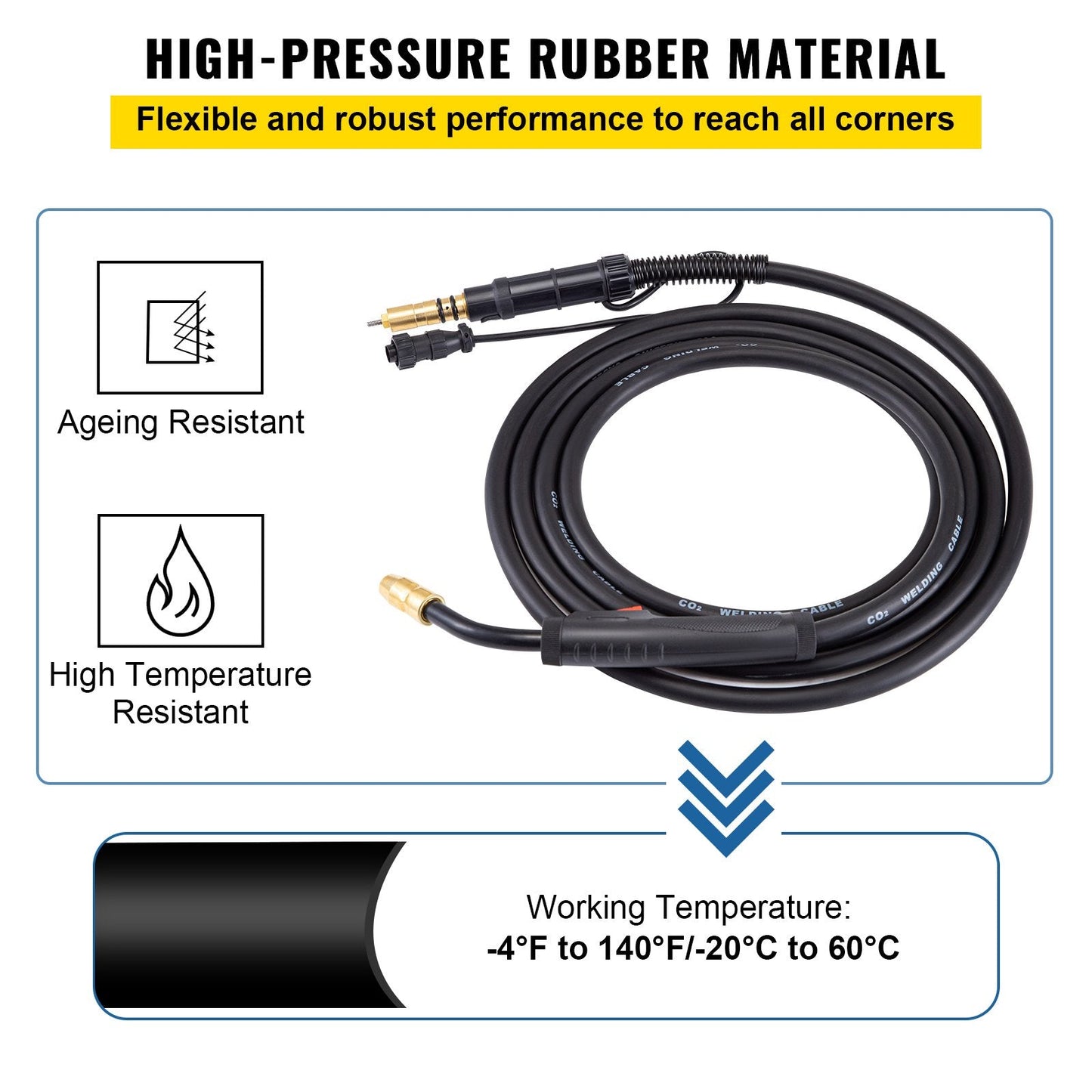 150A MIG Welding Gun Torch Replacement for Miller M-150, 4.6m Cable