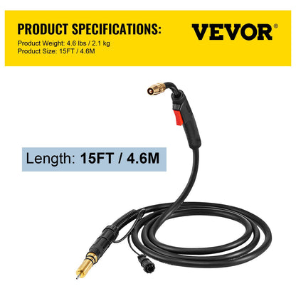 150A MIG Welding Gun Torch Replacement for Miller M-150, 4.6m Cable