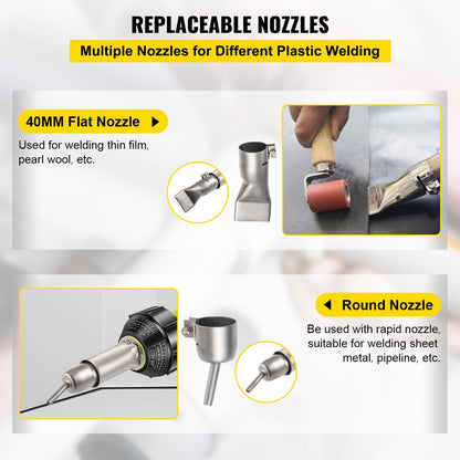 Roofing PVC Welder Kit: 1000W 220V Hot Air Gun with 3m Cable & Accessories