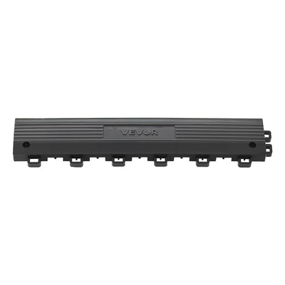 Transition Edge Kit, 11-Piece, Durable PP Interlocking Modular Garage Floor Edging, Easy Installation, Edge Protection for Wet Area Restaurant, Only Compatible with Drainage Mats, Black