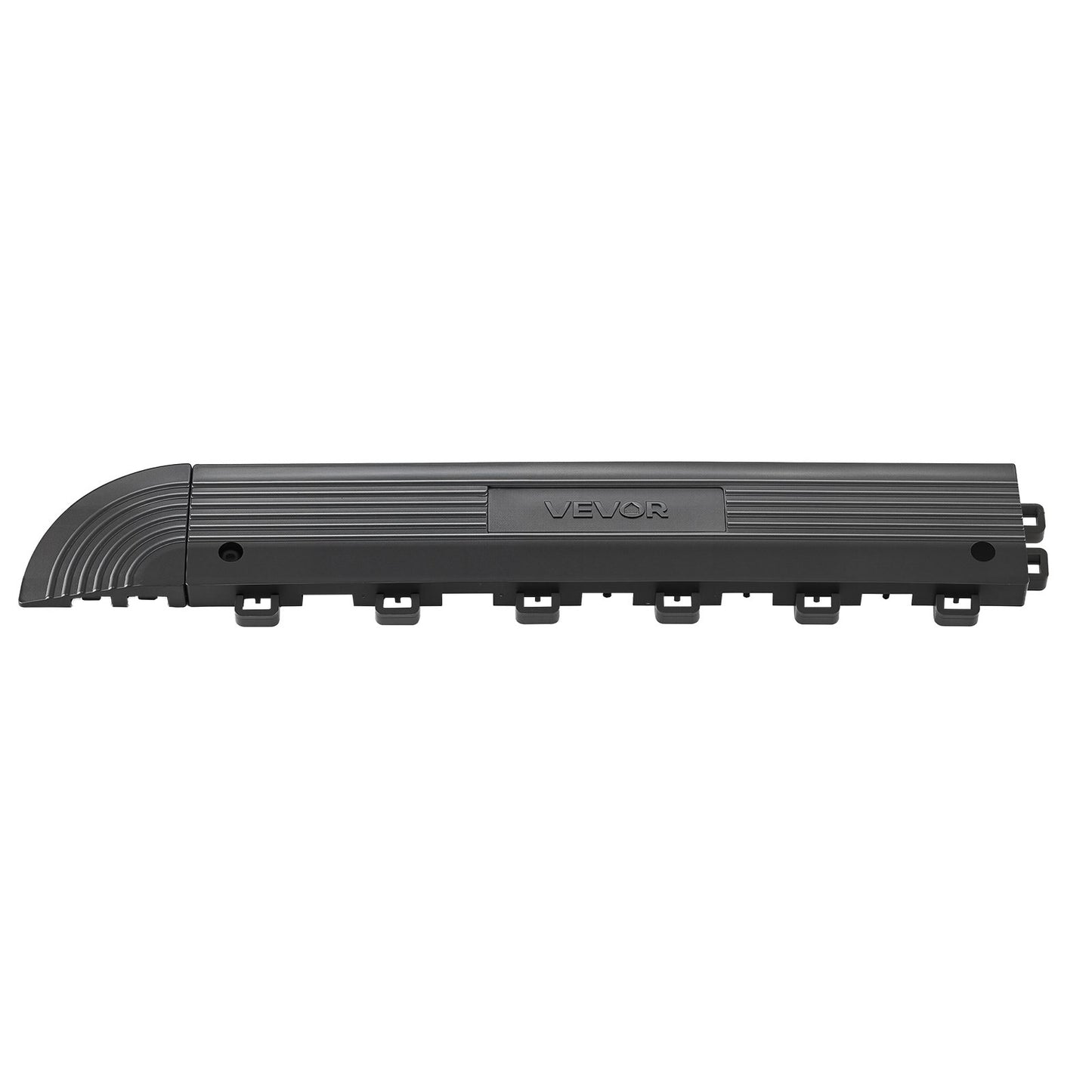 Transition Edge Kit, 11-Piece, Durable PP Interlocking Modular Garage Floor Edging, Easy Installation, Edge Protection for Wet Area Restaurant, Only Compatible with Drainage Mats, Black