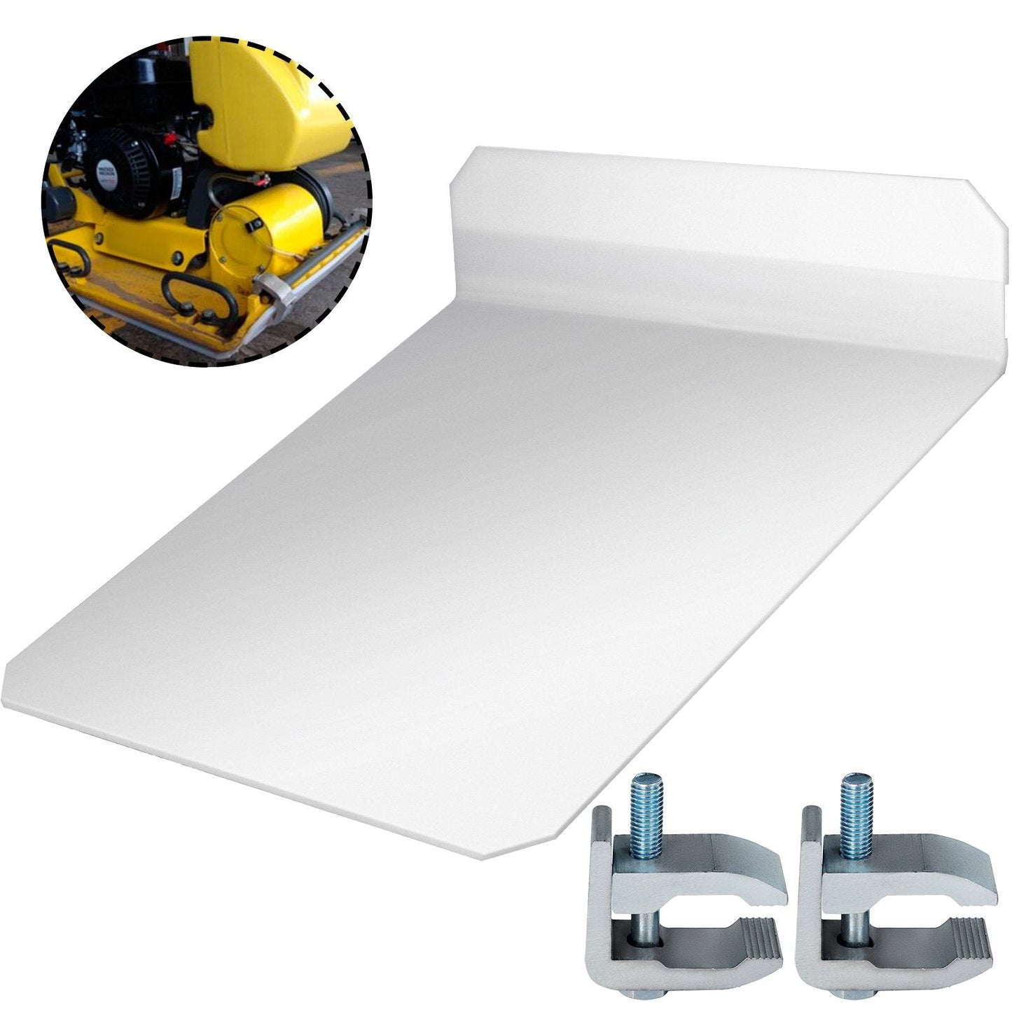 Heavy-Duty Compactor Tamper Pad with Mounting Clamps, 48.5 x 49 cm