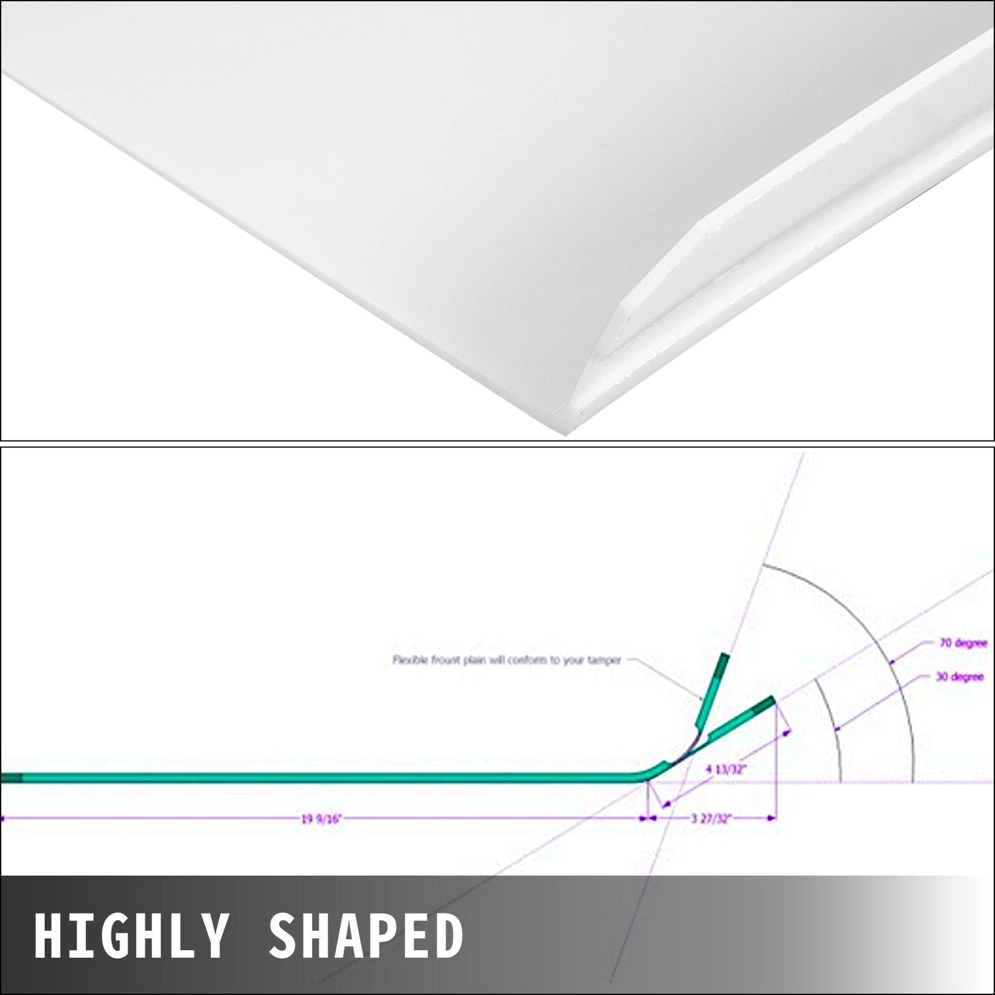 Heavy-Duty Compactor Tamper Pad with Mounting Clamps, 48.5 x 49 cm