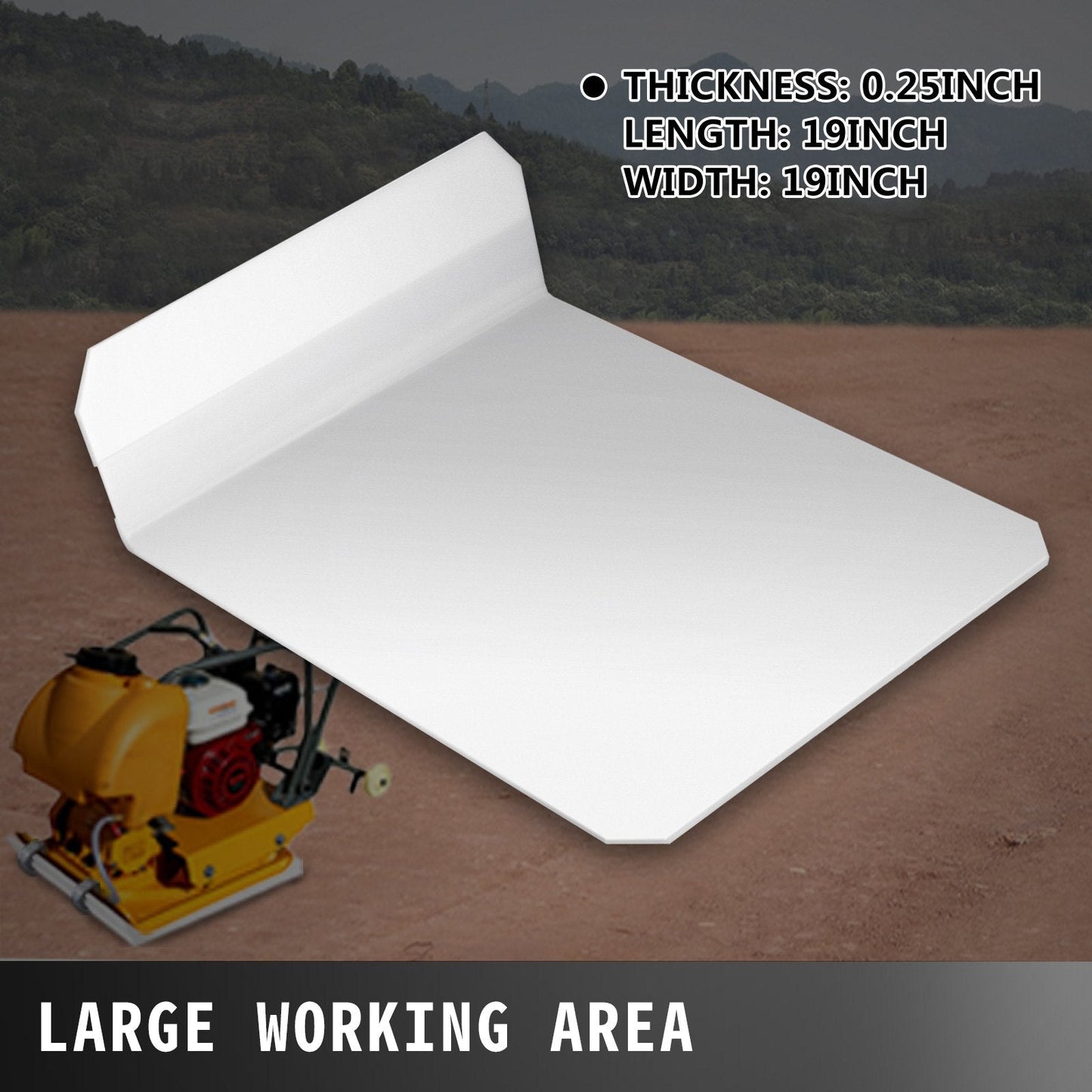 Heavy-Duty Compactor Tamper Pad with Mounting Clamps, 48.5 x 49 cm