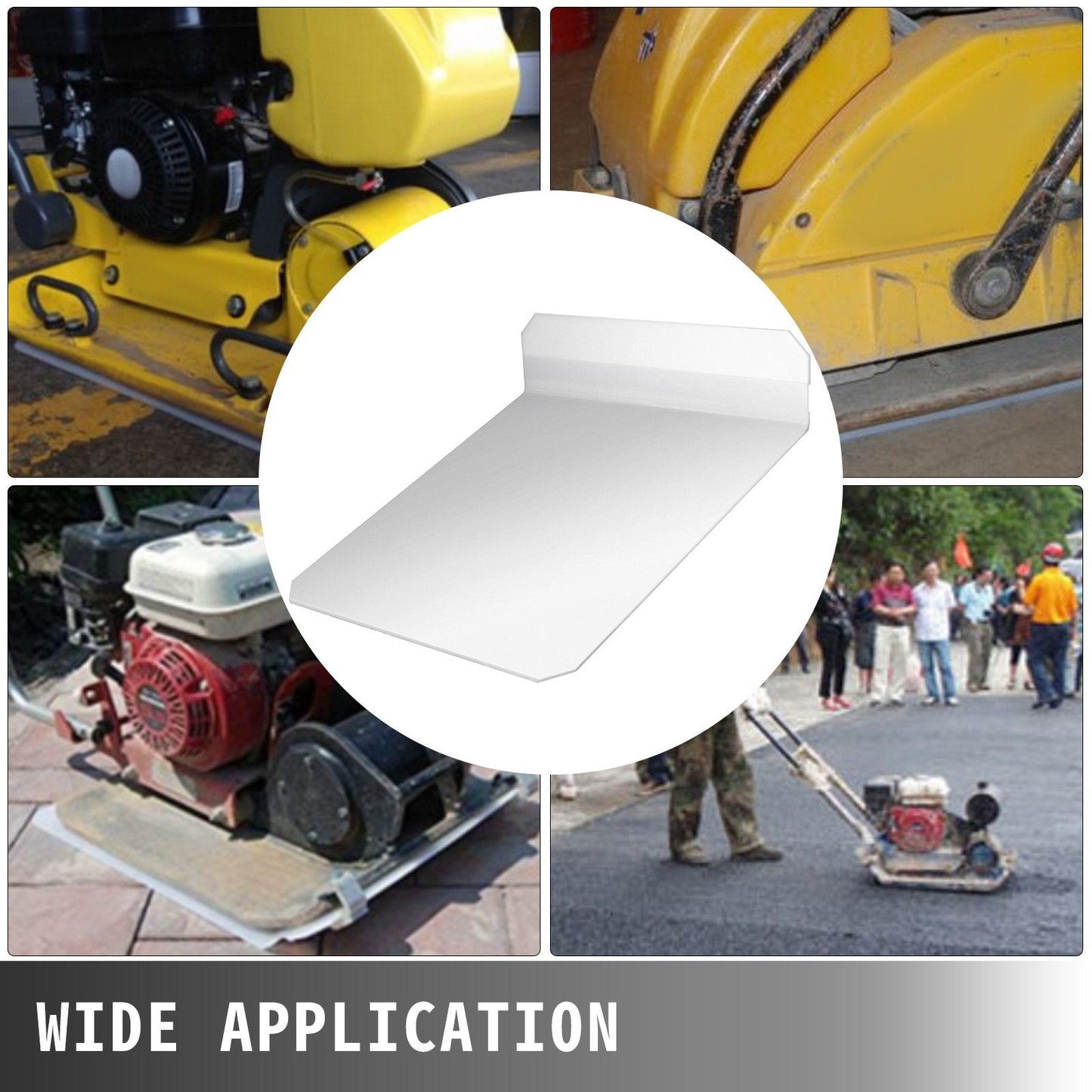 Heavy-Duty Compactor Tamper Pad with Mounting Clamps, 48.5 x 49 cm