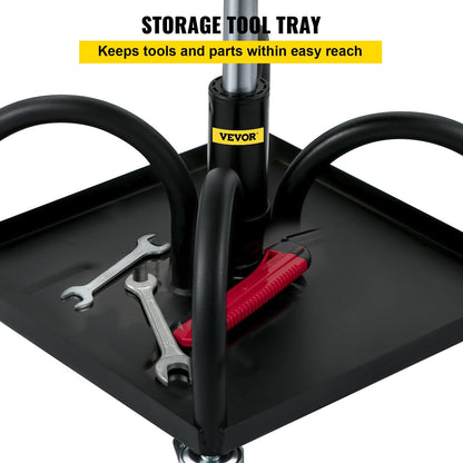 Adjustable Mechanic Stool with Casters, 135 kg Capacity, 40-52 cm Height Range