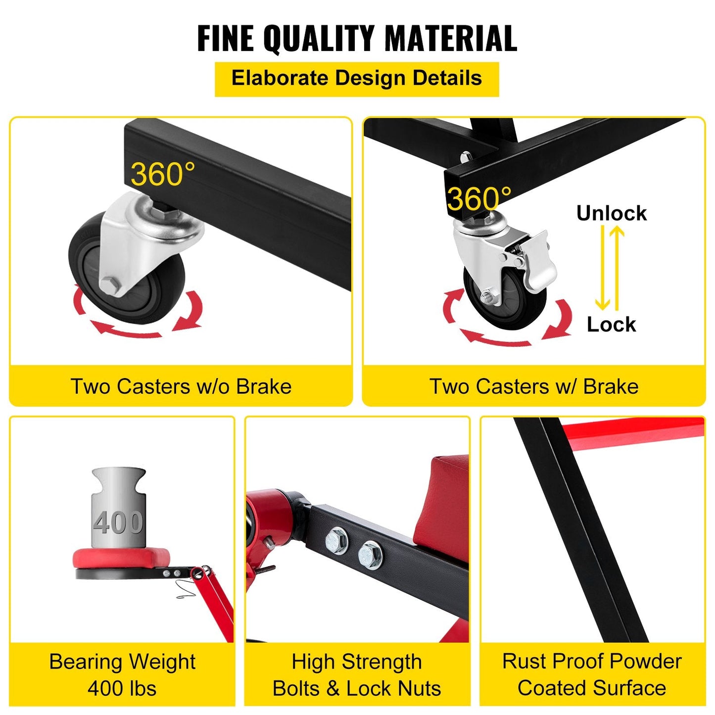 Foldable Engine Creeper with Adjustable Height for Garage or Workshop Use