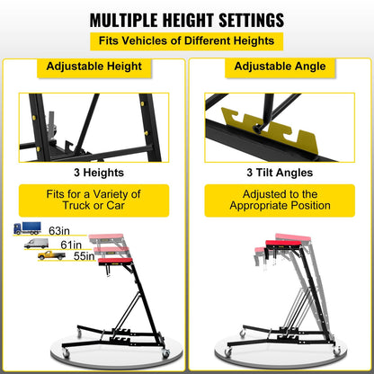 Adjustable Topside Engine Creeper with Padded Deck, 181 kg Capacity, Foldable Design