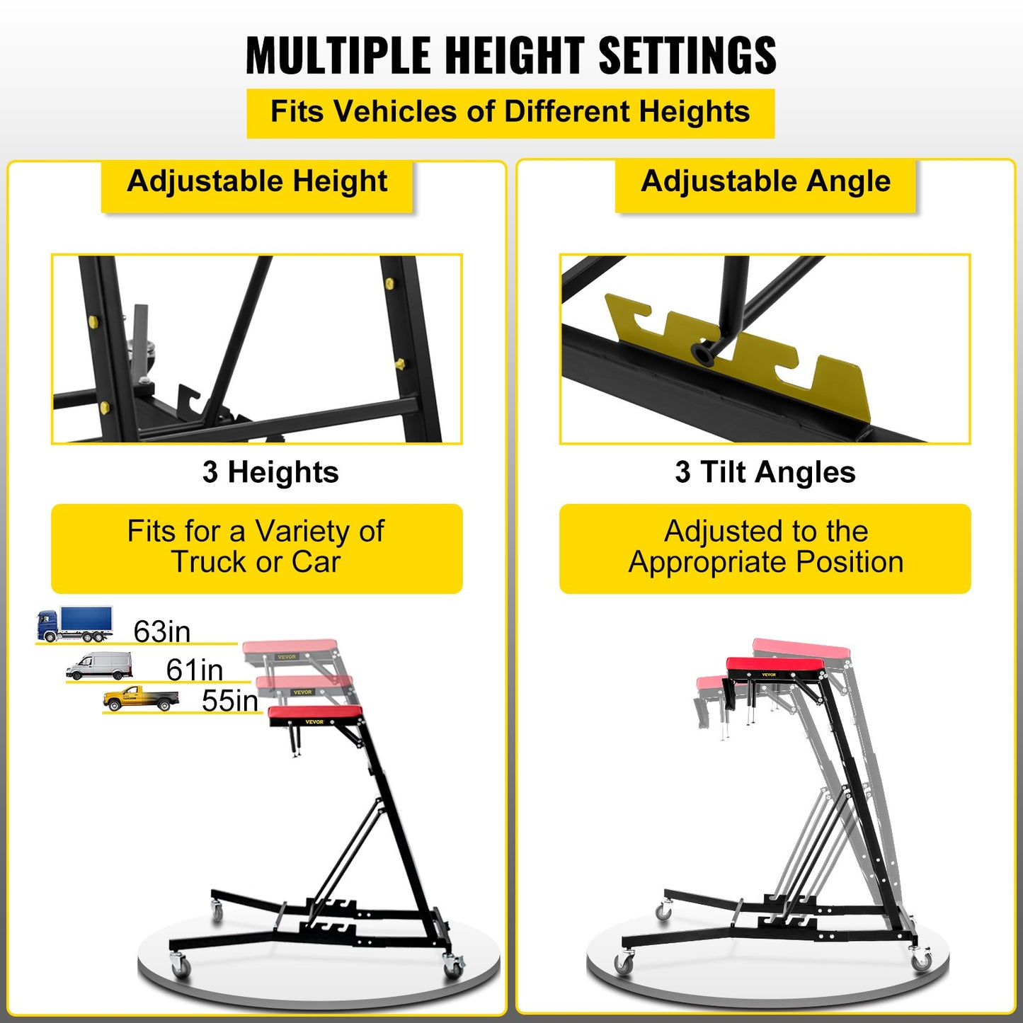 VEVOR Topside Automotive Engine Creeper, Adjustable Height Foldable Topside Creeper,