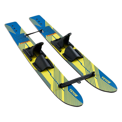 Water Skis 116.8 cm / 46 inch, Water Ski Trainers with X-7 Adjustable Bindings, Double-Handle Rope & Removable Stabilizing Bar, Training Waterskis Combo for Youth Up to 136 kg