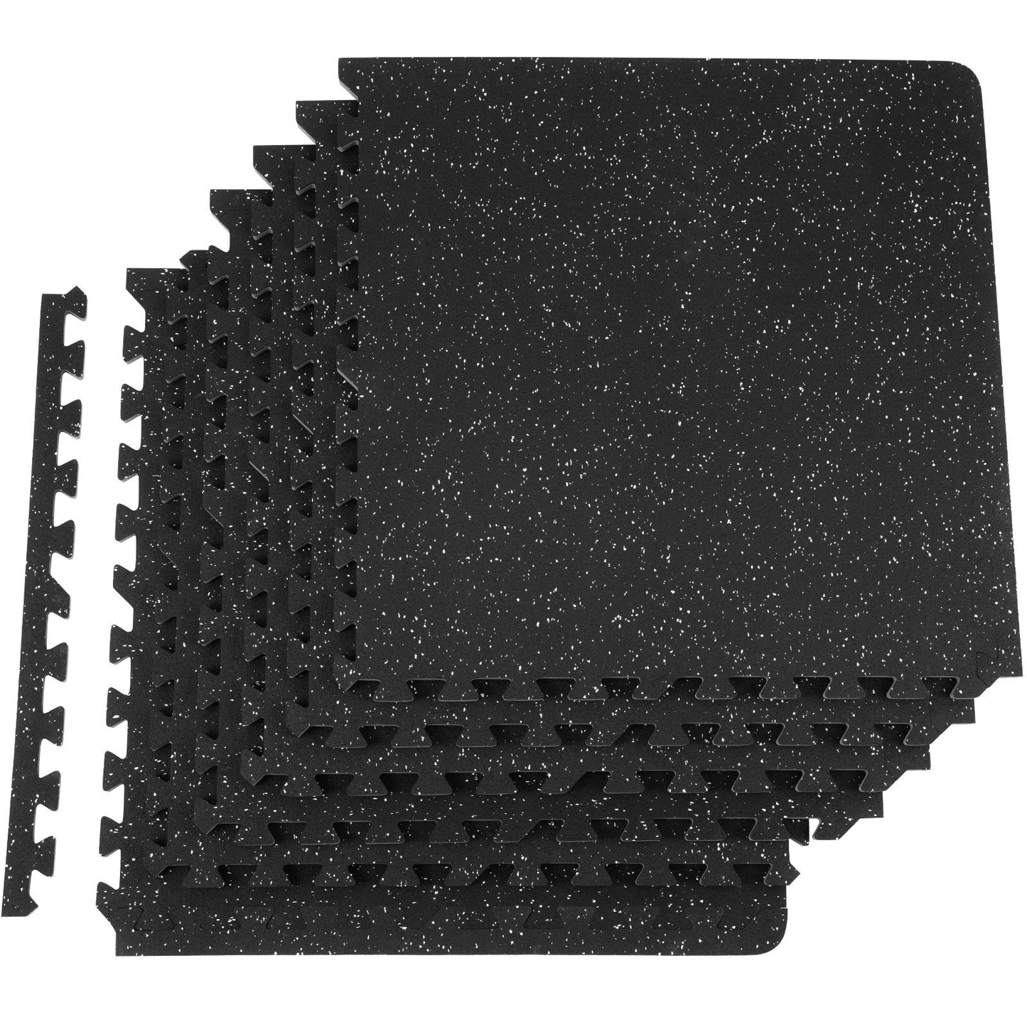 6-Piece Gym Floor Mats, 0.5m Thick, 2.2㎡ EVA Foam & Rubber Interlocking Tiles