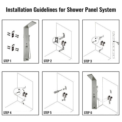 VEVOR 5 in 1 Shower Tower Panel fashion Stainless Steel with shower screen Bathroom