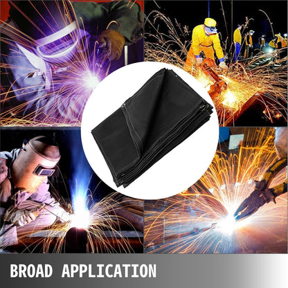Portable 3.05m x 3.05m Fire-Resistant Fiberglass Blanket with Carry Bag