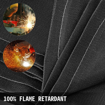VEVOR 6 x 10 Ft Welding Blanket Black Fiberglass Blanket Portable Fiberglass Fire