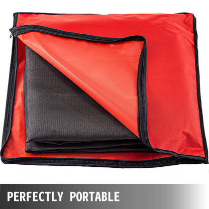Portable Black Fiberglass Fire Retardant Blanket 1.8 x 3.05m with Carry Bag