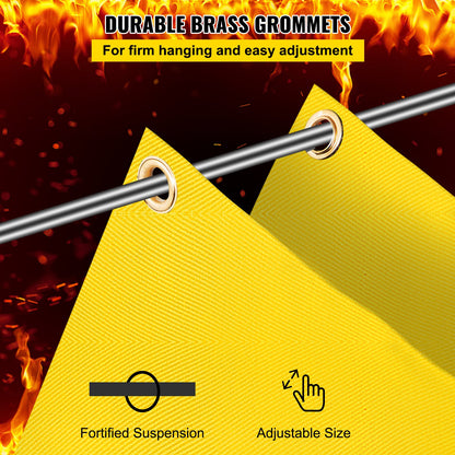 VEVOR 8 x 10 Ft Welding Blanket Gold Fiberglass Blanket Portable Fiberglass Fire