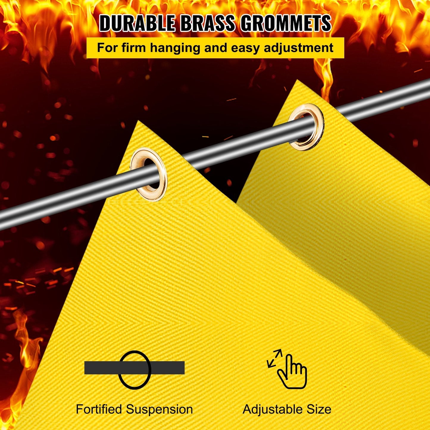 Gold Fire Retardant Fiberglass Welding Blanket, 2.4 x 3.05 m, with Carry Bag