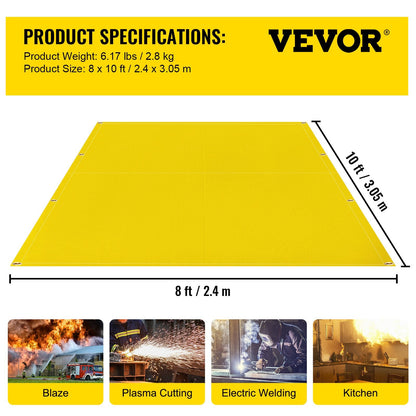 Gold Fire Retardant Fiberglass Welding Blanket, 2.4 x 3.05 m, with Carry Bag
