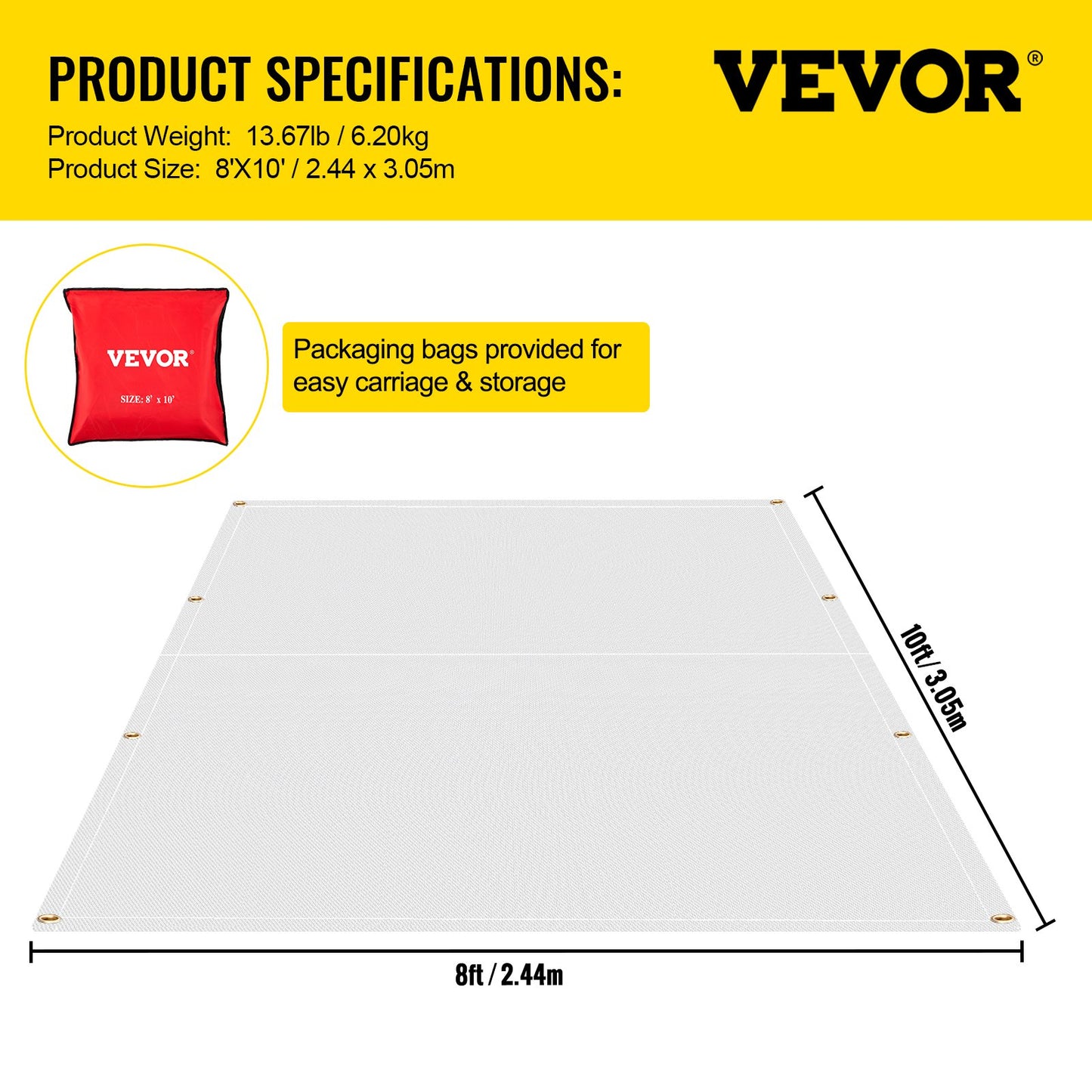 VEVOR Fire Blankets, 2 Pack Welding Blankets, 8' x 10'?Fire Suppression Blanket,