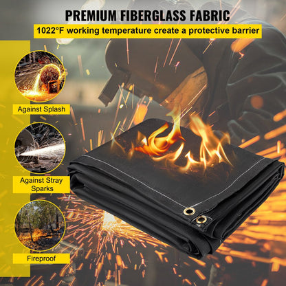 Fire Suppression Blanket 2-Pack, 1.83 x 3.05 m, 550°C, with Grommets
