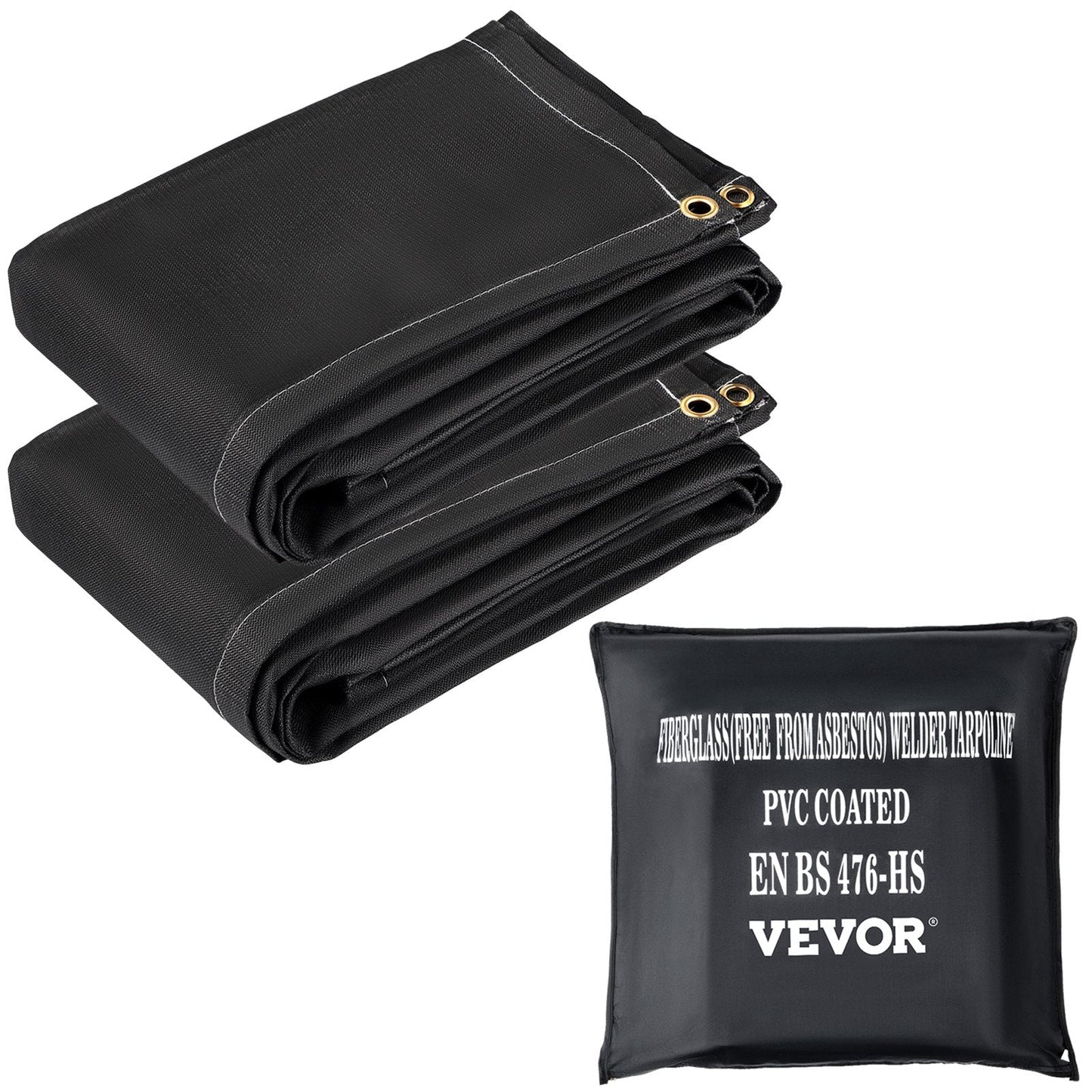 Emergency Fiberglass Fire & Welding Blanket Set - 2.44 x 3.05 m, 2 Pack