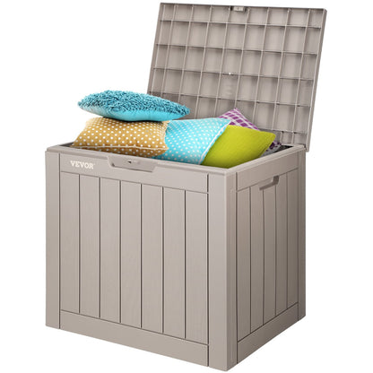 31 Gallon Outdoor Deck Box, Waterproof Storage with Padlock, 0.56m x 0.43m x 0.53m