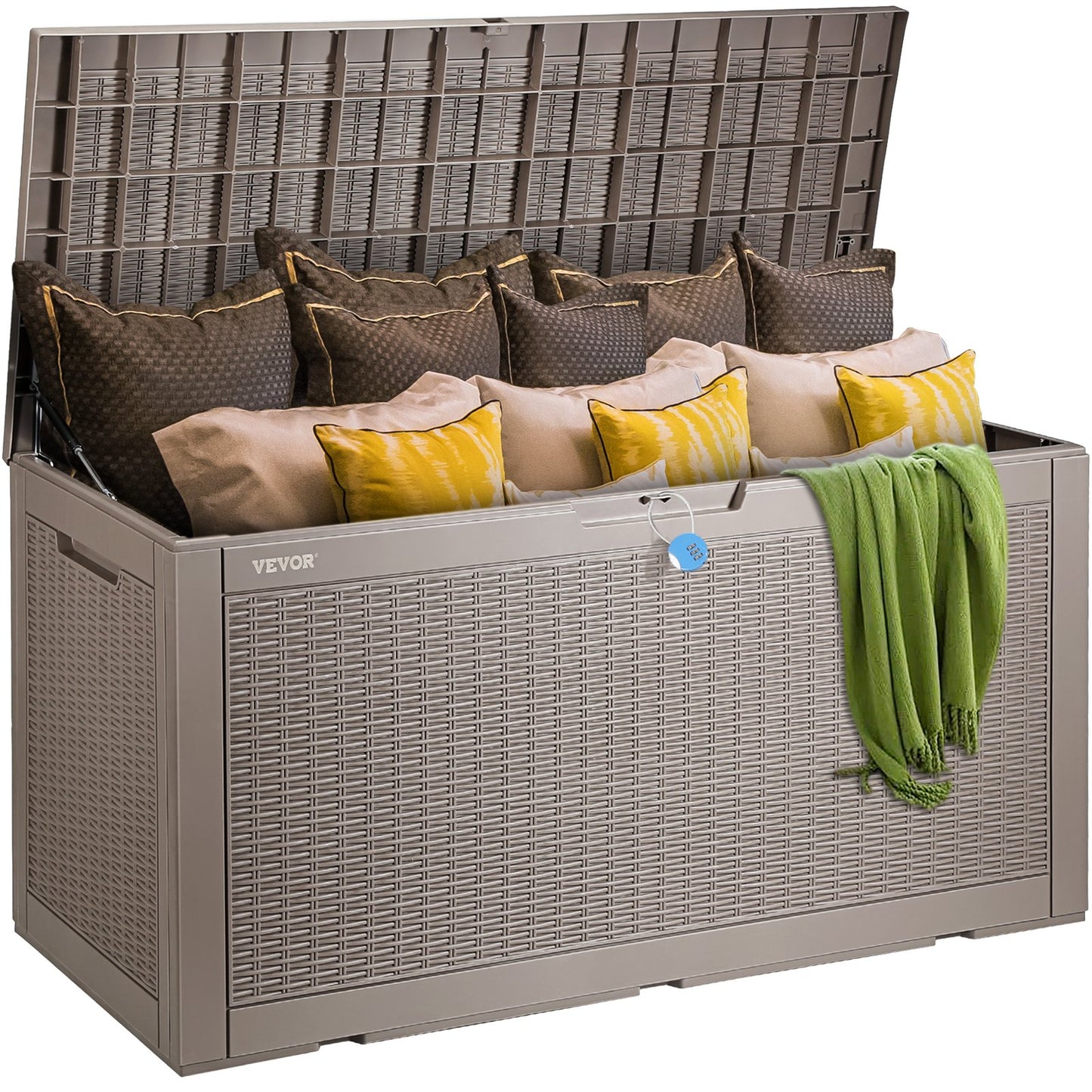 VEVOR Deck Box, 100 Gallon Outdoor Storage Box, 48.0" x 21.5" x 24.5", Waterproof