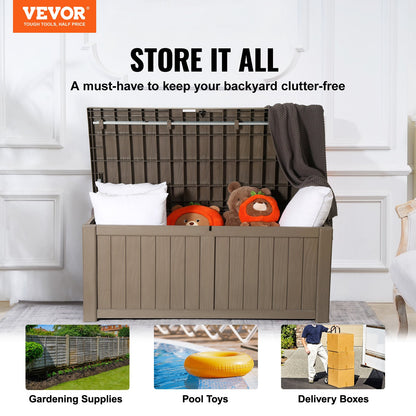VEVOR Deck Box, 120 Gallon, 56.3" x 26.6" x 23.8" Outdoor Storage Box, Waterproof