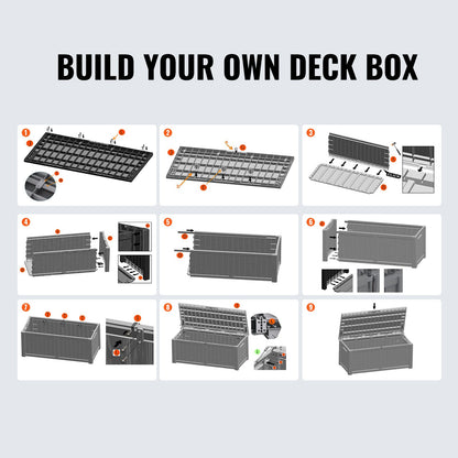 VEVOR Deck Box, 120 Gallon, 56.3" x 26.6" x 23.8" Outdoor Storage Box, Waterproof