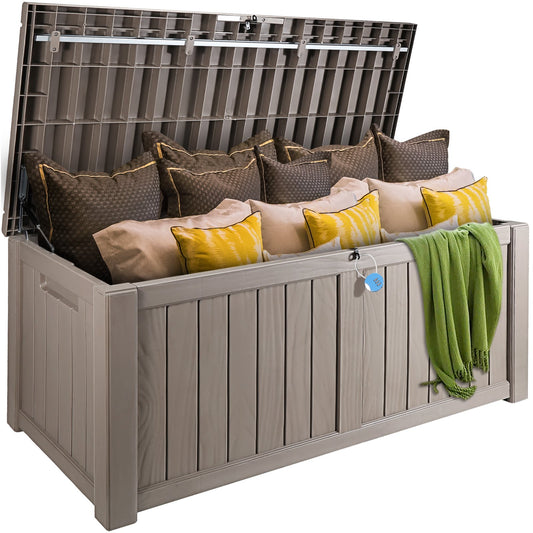 VEVOR Deck Box, 120 Gallon, 56.3" x 26.6" x 23.8" Outdoor Storage Box, Waterproof