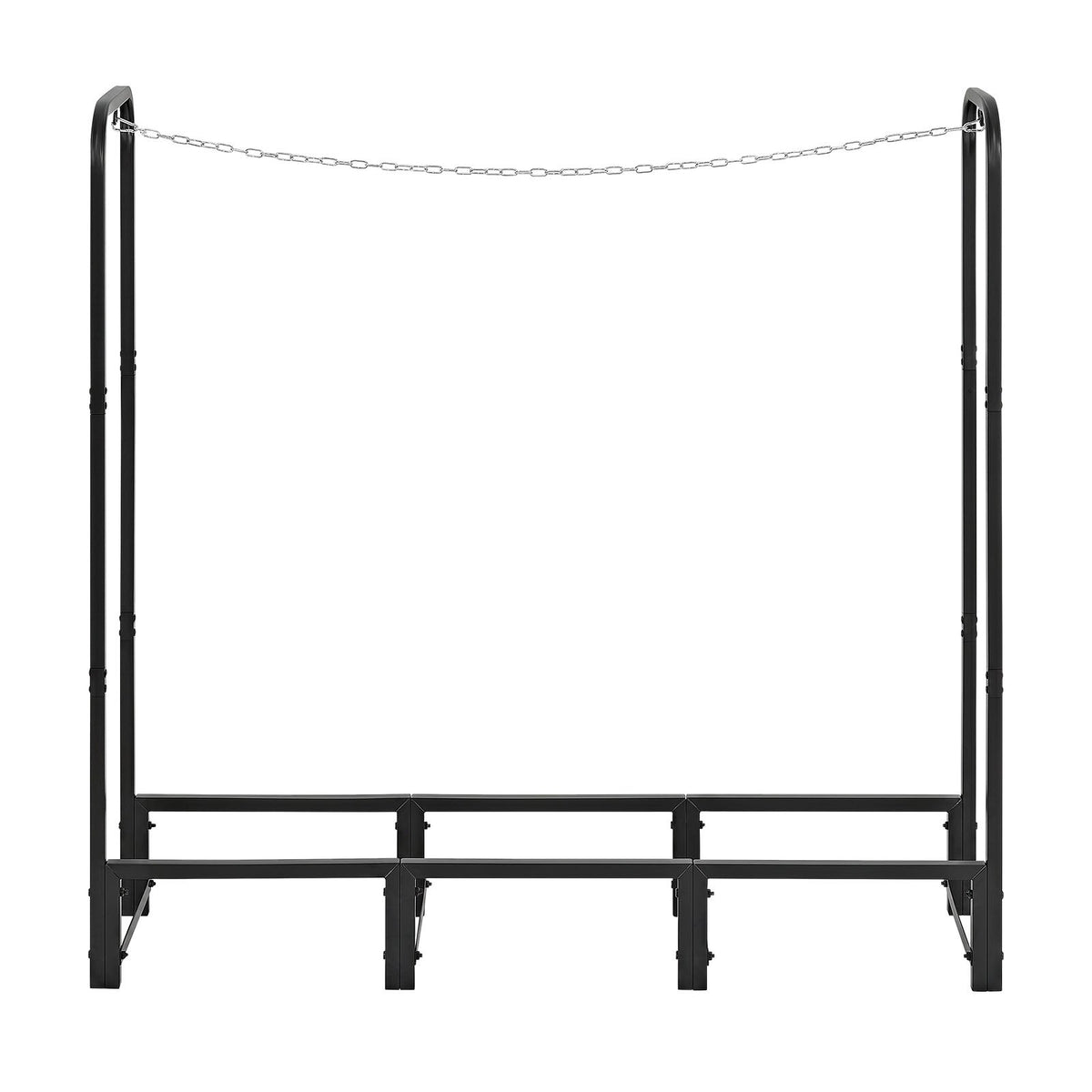 Firewood Rack 1220 mm 1/4 Cord Heavy Duty Outdoor Wood Storage Holder, for Fireplace Patio Deck, 250 kg Load Capacity, Carbon Steel Frame Fire Log Stacker Stand, Metal Wood Pile Organizer, Black