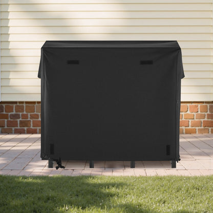 Firewood Rack with Waterproof Cover, 1.22m Outdoor Firewood Holder, 1/4 Cord Storage Metal Log Holder, 400lb Max Weight Capacity, Full Covered, Powder-Coated Wood Storage Rack for Fireplace Deck