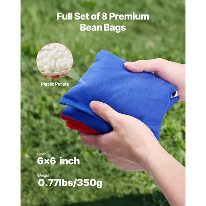 VEVOR 3x2ft Cornhole Set Portable Corn Hole Toss Game Board Wood with 8 Bean Bag