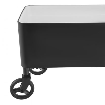75.7L Rolling Ice Chest on Wheels Drink Cooler Cart with Telescopic Handle