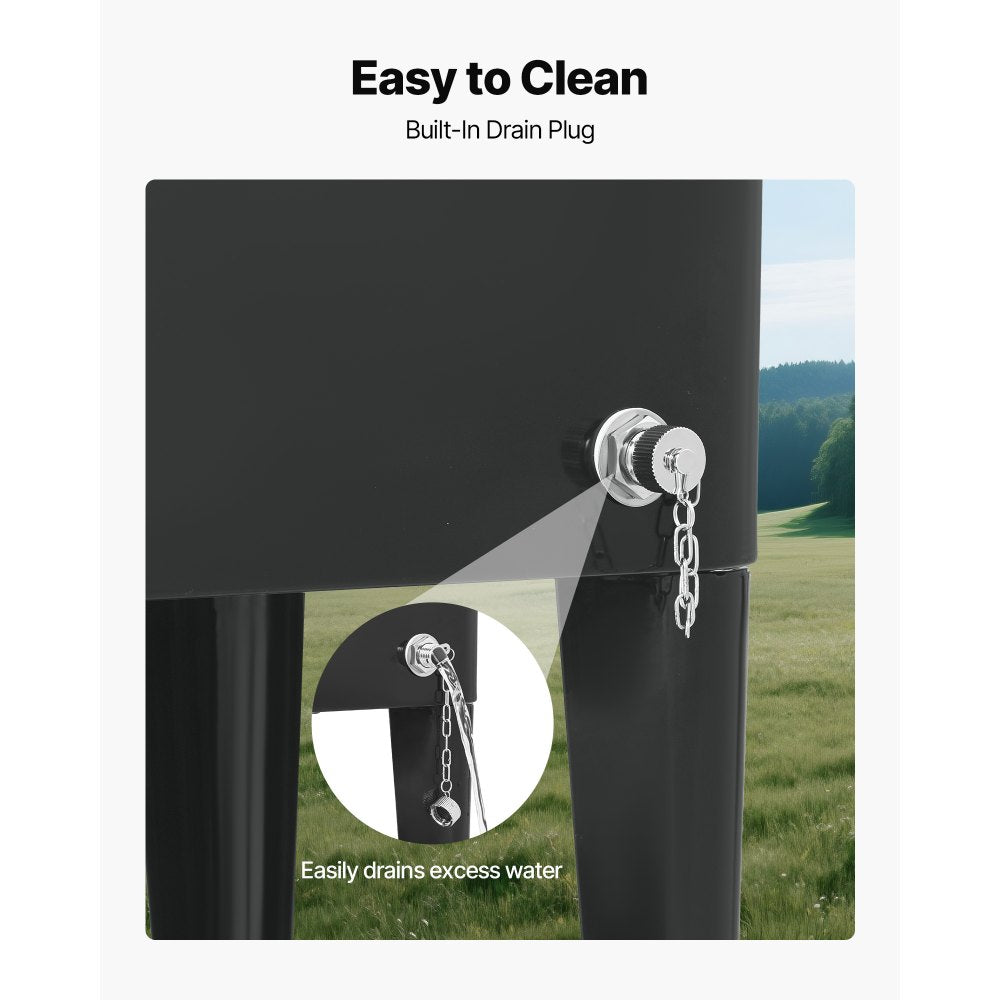 75.71L Rolling Ice Chest on Wheels Patio Party Bar Drink Cooler Cart Black