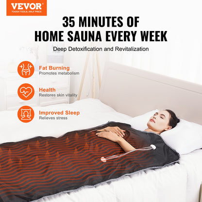 VEVOR Sauna Blanket for Detoxification, Portable Far Infrared Sauna for Home, Oxford