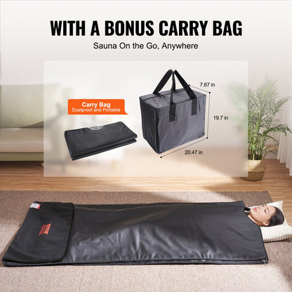 VEVOR Sauna Blanket for Detoxification, Portable Far Infrared Sauna for Home, PU