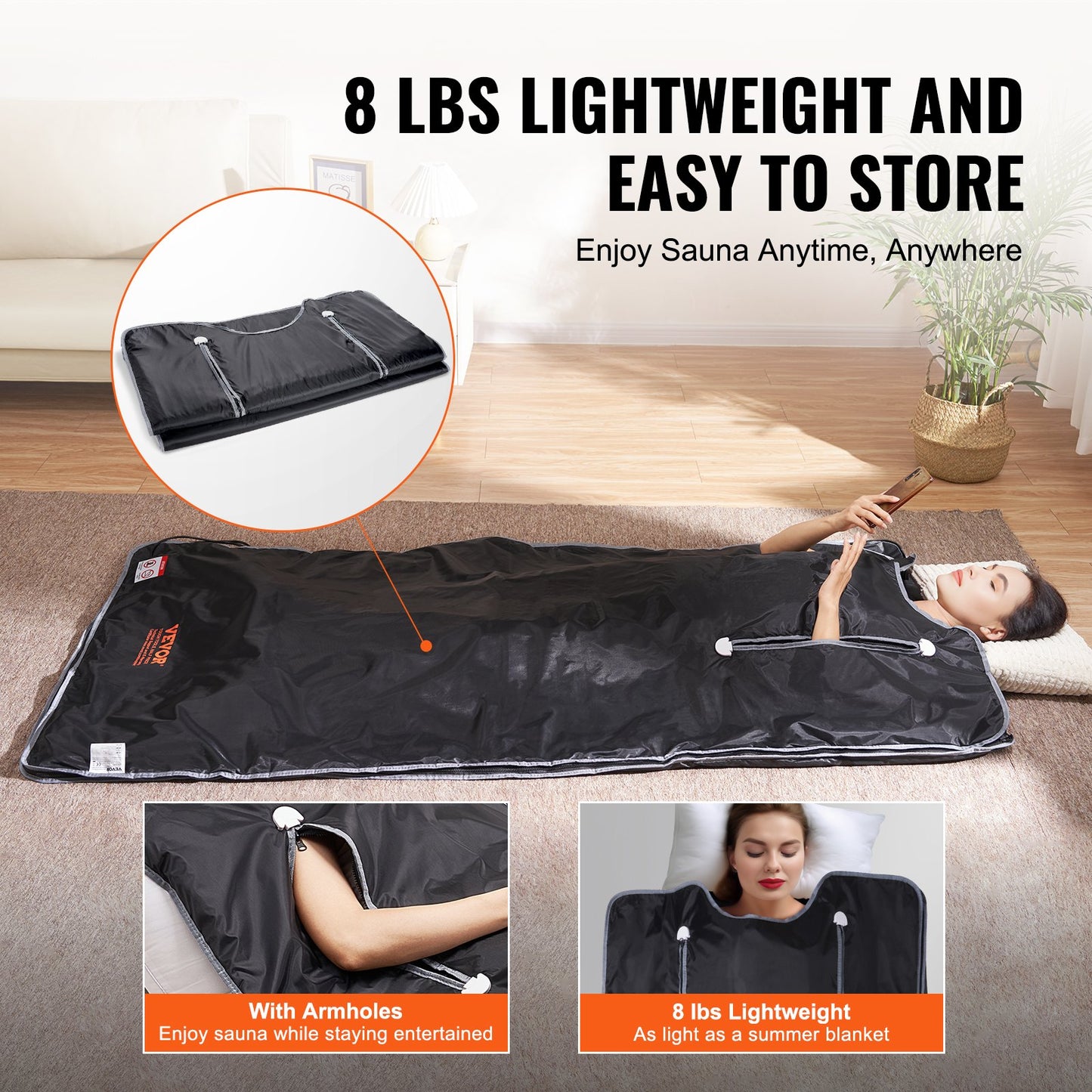 VEVOR Sauna Blanket for Detoxification, Portable Far Infrared Sauna for Home, Oxford