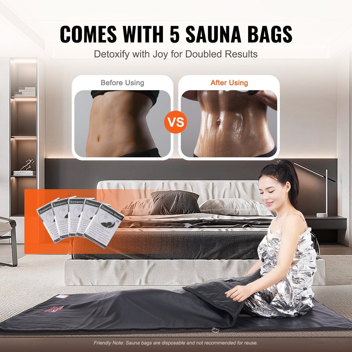 VEVOR Sauna Blanket for Detoxification, Portable Far Infrared Sauna for Home with