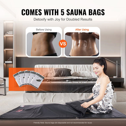 Portable Far Infrared Sauna Blanket with Adjustable Temperature and Timer