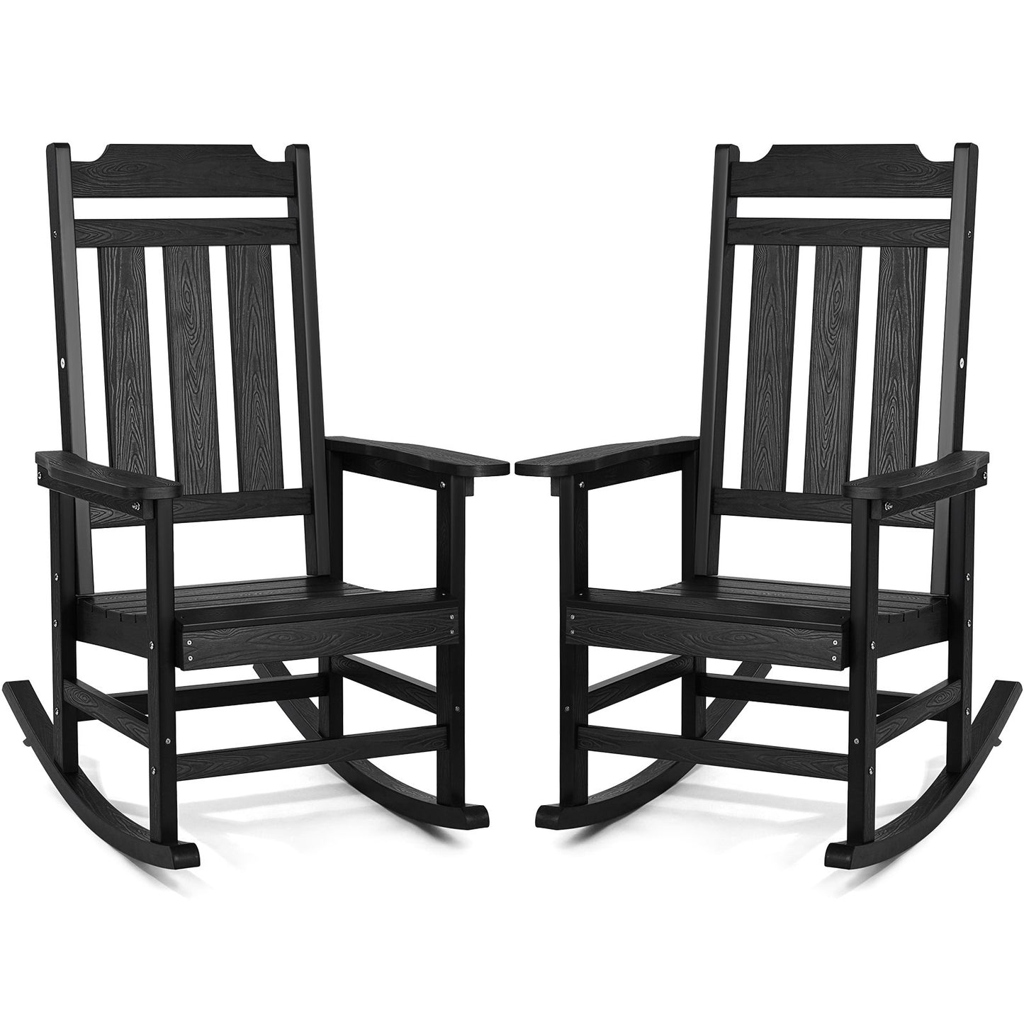 VEVOR Porch Rocker HIPS Outdoor Rocking Chair High Back 2 pcs 400 lbs Weight