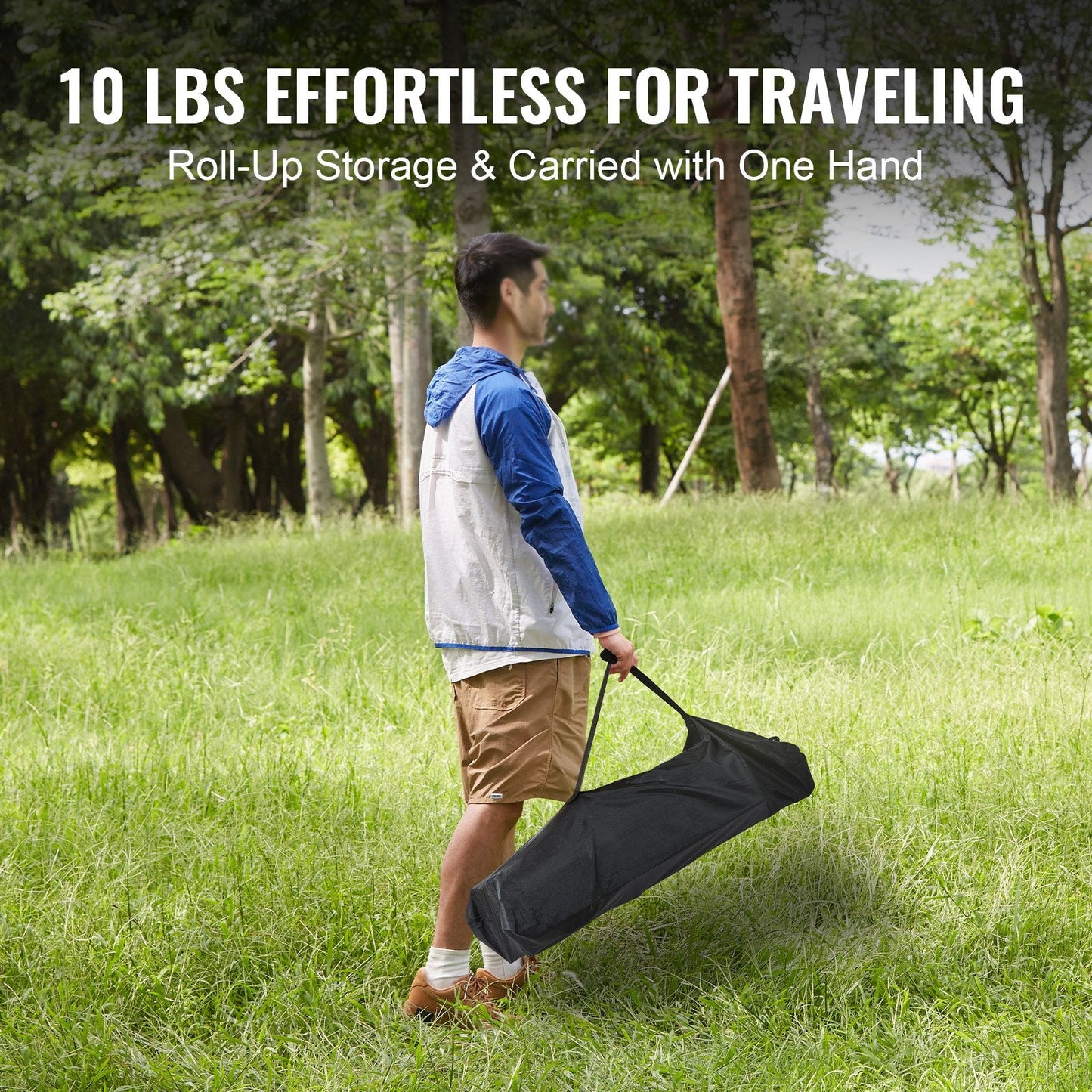 Lightweight Folding Camping Table with Storage, 1.15m x 0.55m, 100kg Capacity