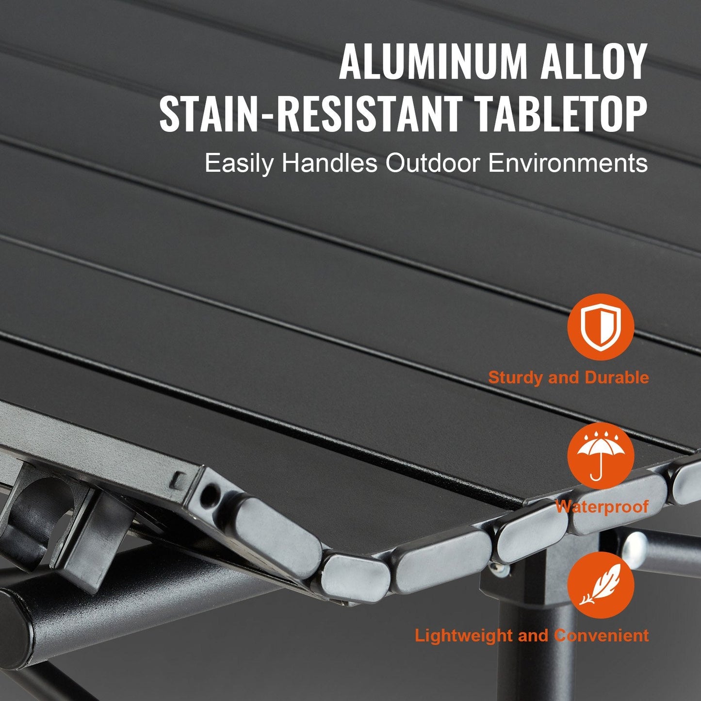 Lightweight Folding Camping Table with Storage, 1.15m x 0.55m, 100kg Capacity