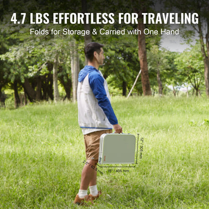 VEVOR Folding Camping Table, Adjustable Height Outdoor Portable Side Tables, Lightweight