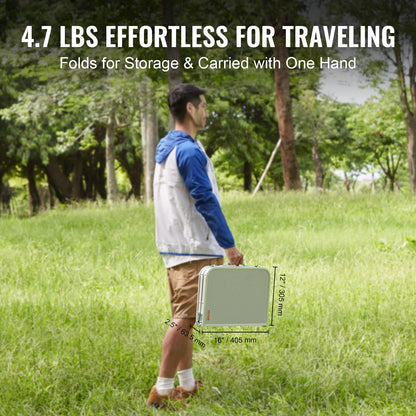 Lightweight Folding Camping Table with Adjustable Height, 0.6x0.4 M, Silver