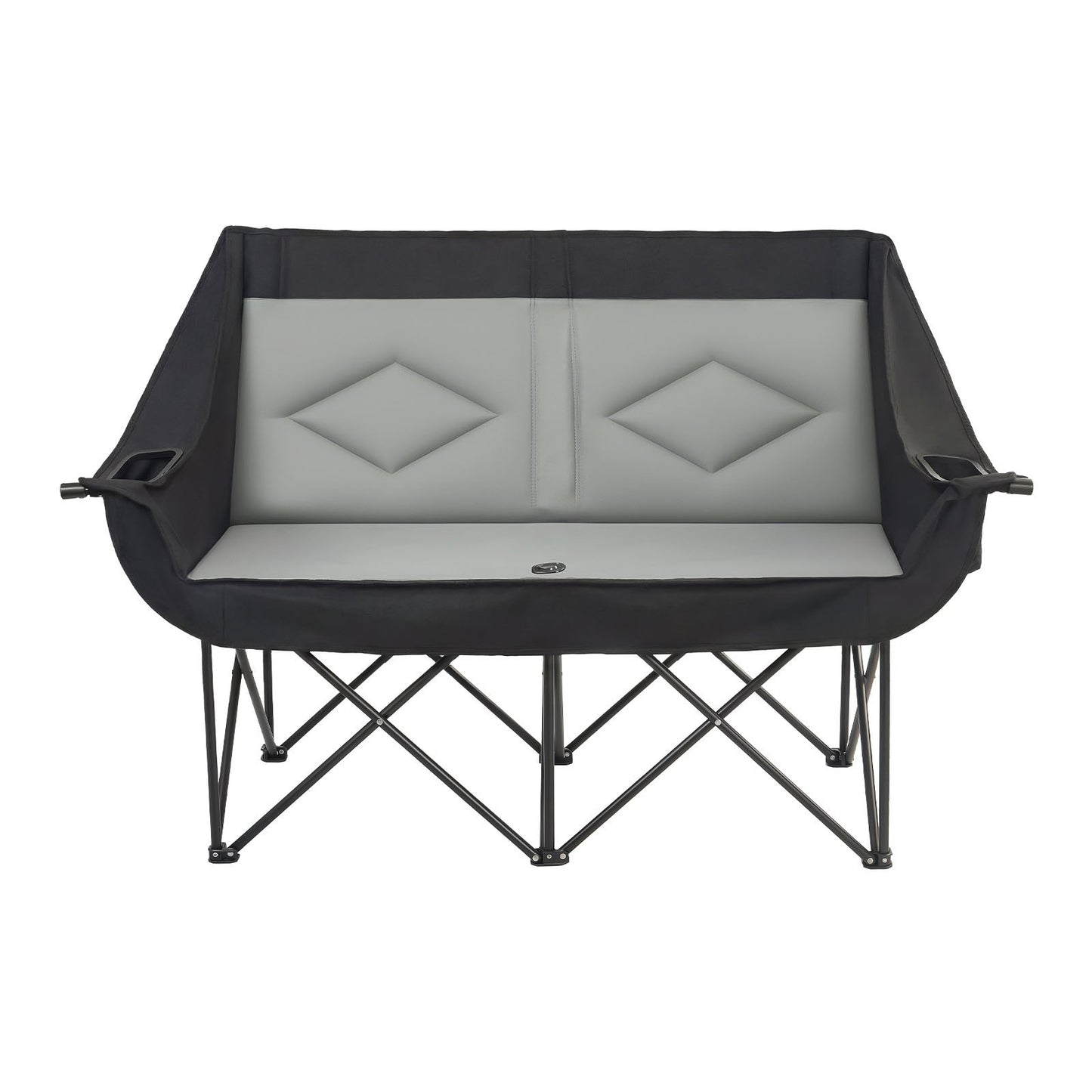 Double Camping Chair, Oversized Two Person Camp Chair with 300 kg Heavy Duty Support, with Dual Cup Holders, Wine Glass Holders, Magazine Straps, Carry Bags for Outdoor, Beach, 1 Pack